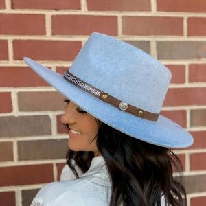 CC Heather Beige Panama Wide Brim Felt Hat